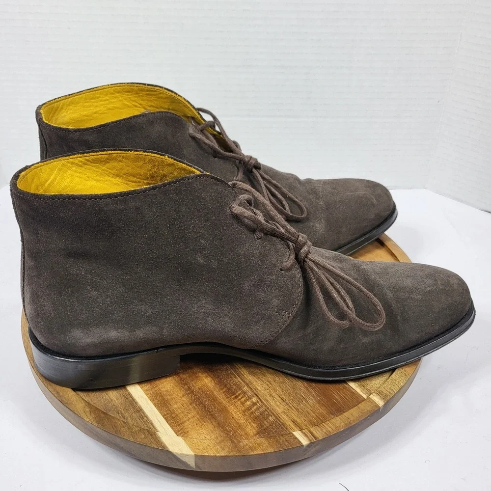 Undandy 304359 Dark Brown Suede Chukka Boots Yellow Lining Mens EU 40 Portugal